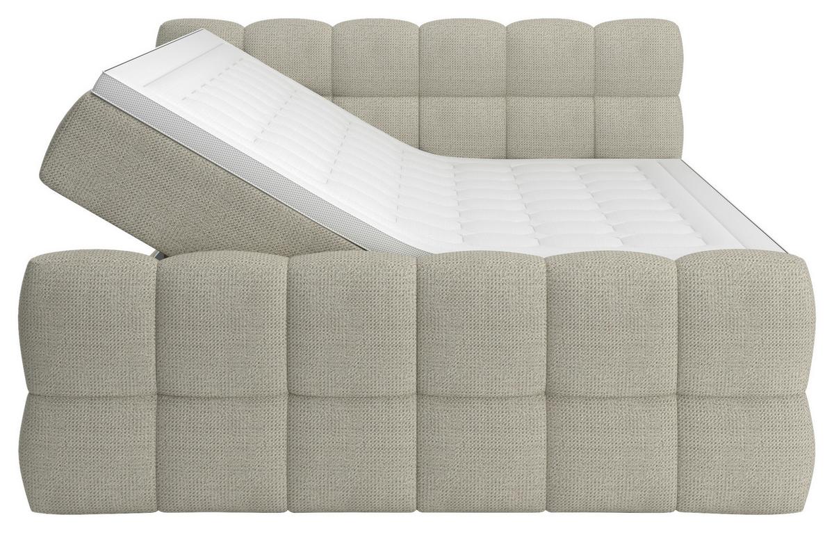 Boxspring Krevet Brisbane - crna/ecru, Trend, drvni materijal/drvo (120/200cm) - Premium Living