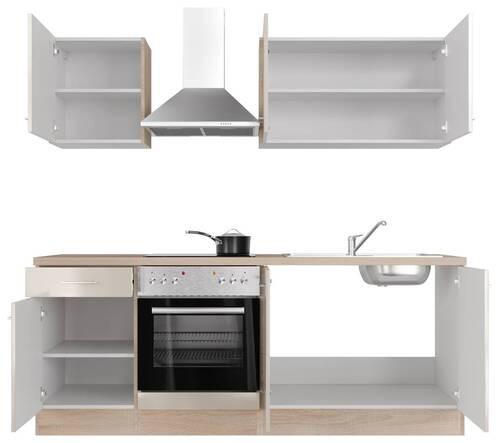 Kuhinjski Blok Nepal - barve nerjavečega jekla/kašmir, Moderno, kovina/leseni material (210cm) - FlexWell
