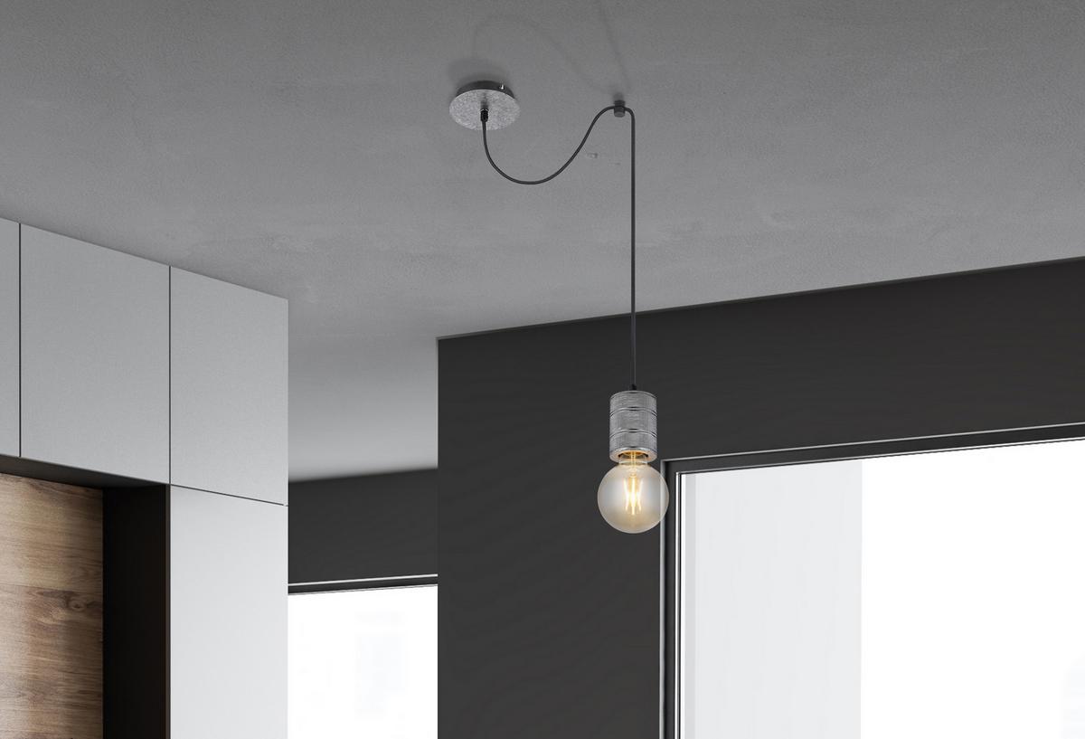 Hängeleuchte Freddy in Silberfarben max. 60 Watt - Silberfarben, Basics, Metall (12/160cm) - Globo