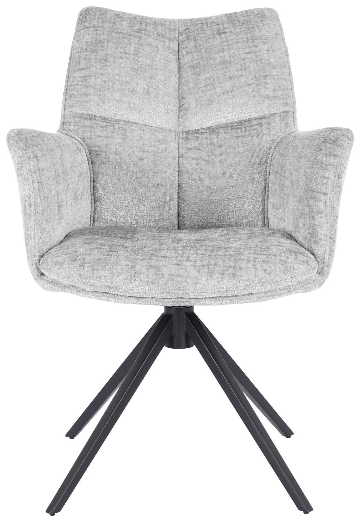 Scaun cu brate LUCIA - negru/gri, Lifestyle, metal/textil (62/90/64cm) - Premium Living