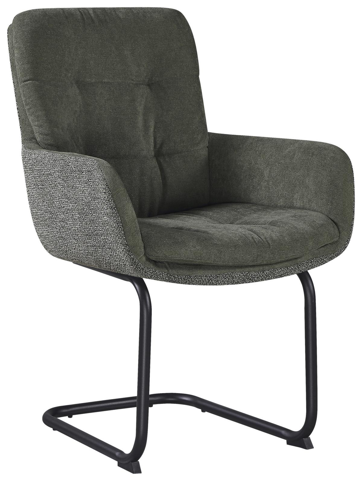 Armlehnstuhl Nova Grün/Schwarz - Schwarz/Grün, MODERN, Textil/Metall (61/91/65cm) - Premium Living
