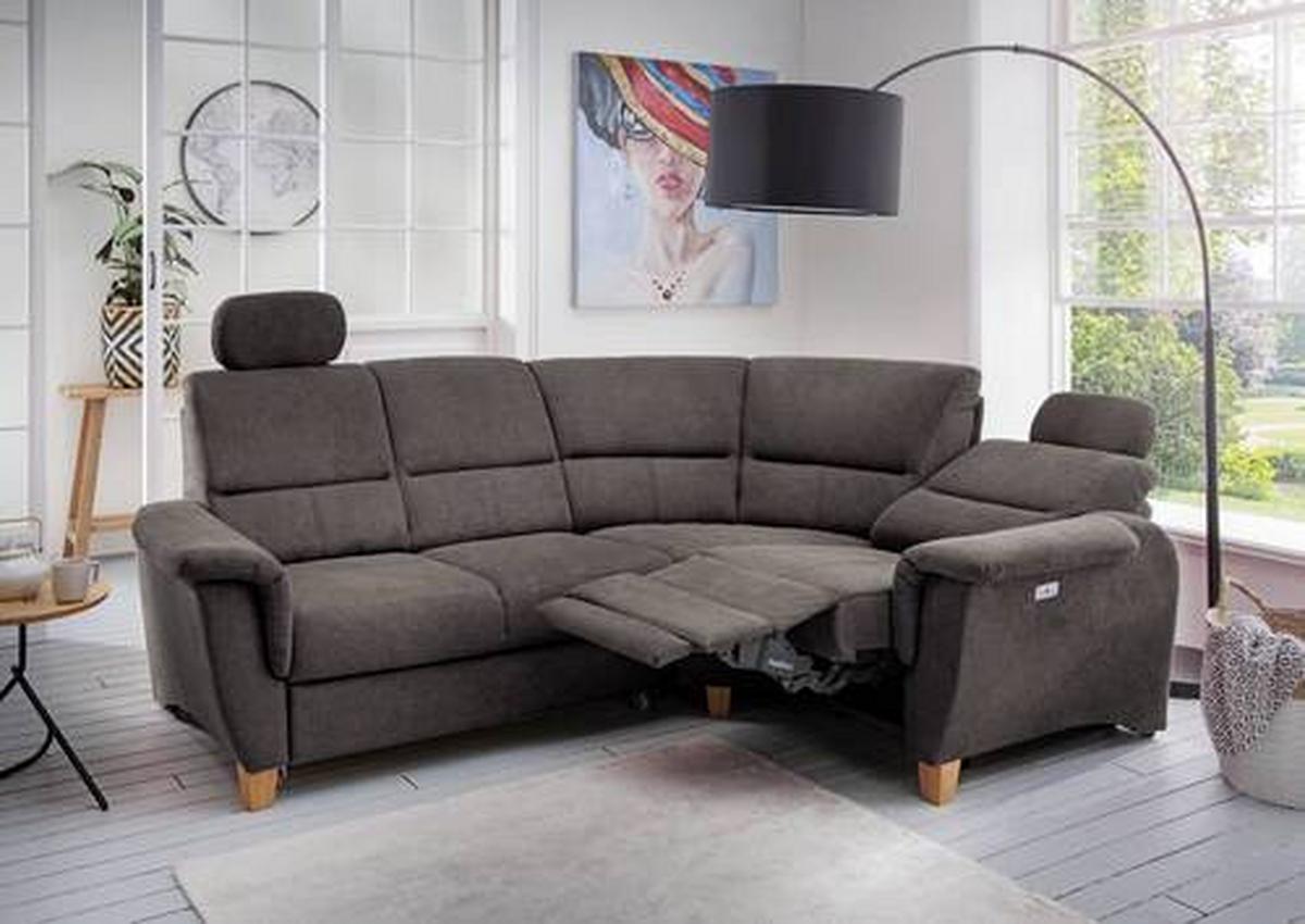 Wohnlandschaft Parole Anthrazit Struktur - Wildeiche/Anthrazit, KONVENTIONELL, Holz/Textil (237/186cm) - Livetastic