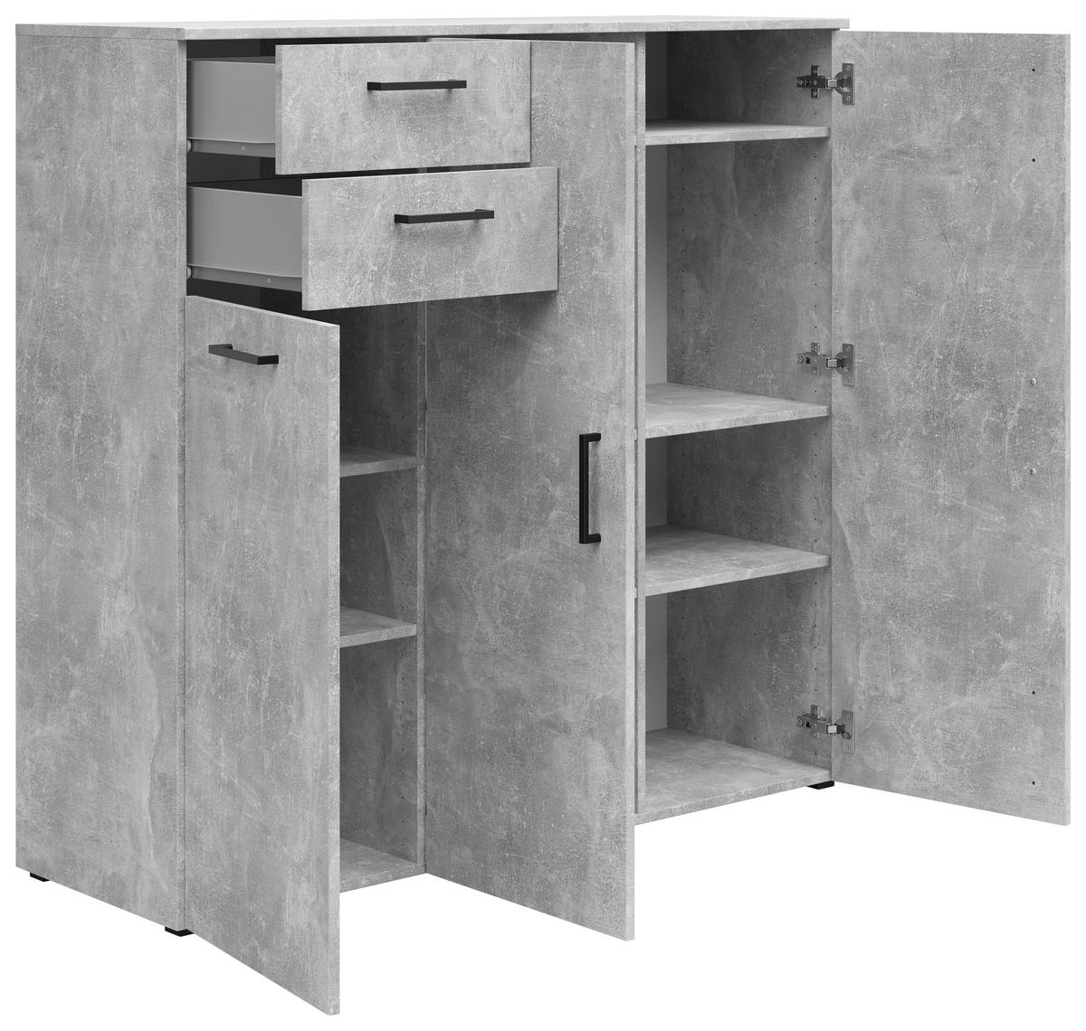 Kommode Multistauraum Grau - Anthrazit/Schwarz, MODERN, Holzwerkstoff/Kunststoff (120/115/40cm) - Mömax