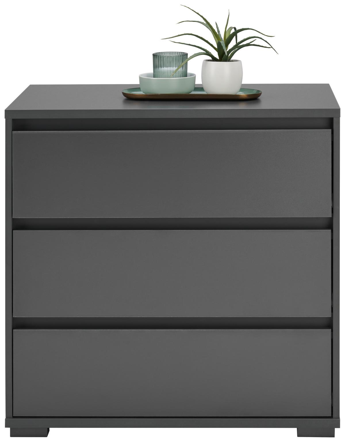 KOMODA LINE - antracytowy, Design, materiał drewnopochodny/tworzywo sztuczne (80/79/48cm) - Carryhome