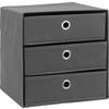 MINIBYRÅ MONA 3 -SB- - antracit, Modern, metall/textil (32/31,5/32cm) - Mömax