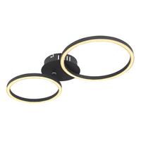 LED-Deckenleuchte Kendy max. 24 Watt - Opal/Schwarz, Basics, Kunststoff/Metall (49/25/7,2cm) - Globo