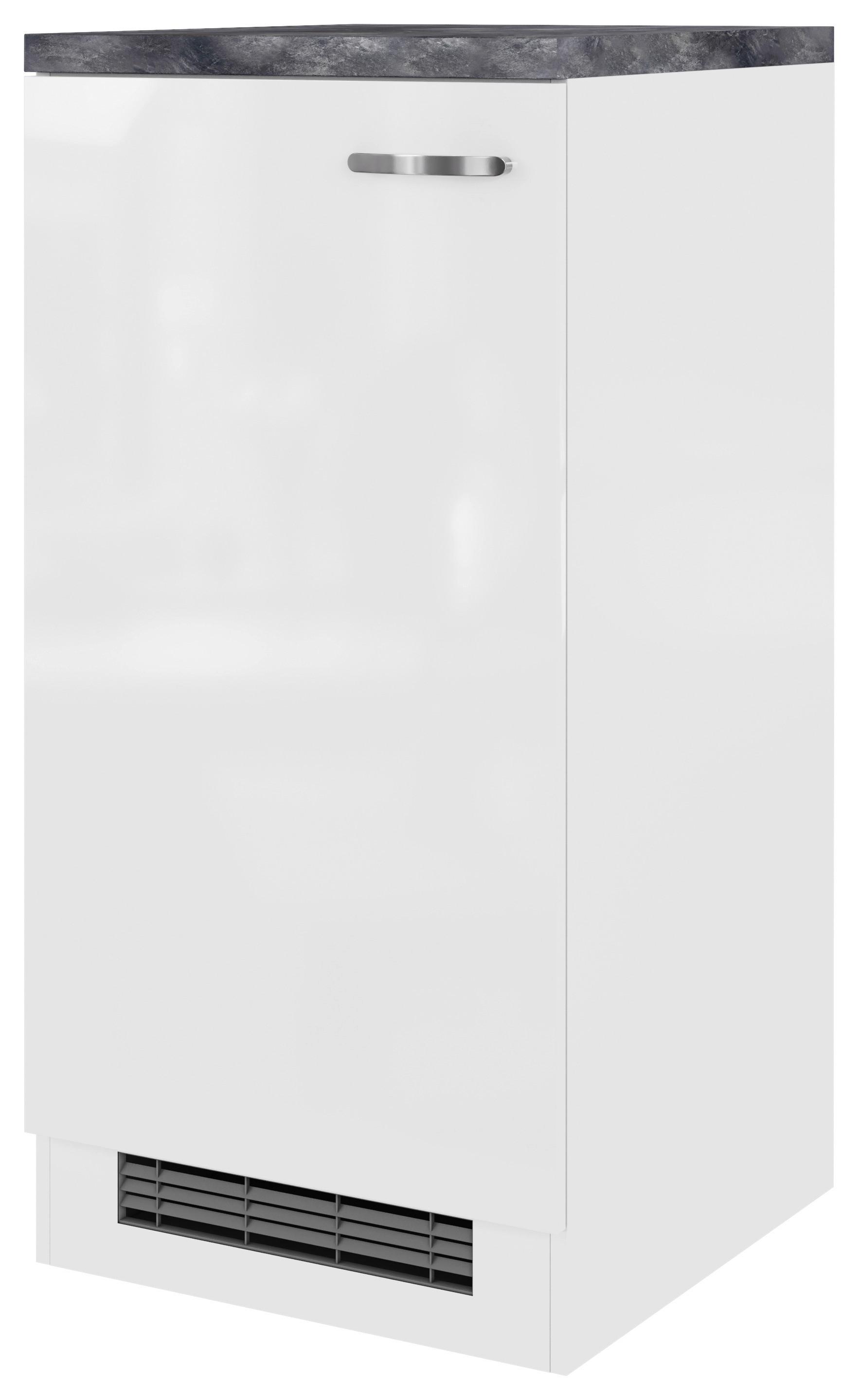 Geröteumbauschrank Alba Weiß - Schieferfarben/Edelstahlfarben, KONVENTIONELL, Holzwerkstoff/Metall (60/127/60cm) - FlexWell