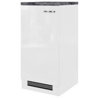 Geröteumbauschrank Alba Weiß - Schieferfarben/Edelstahlfarben, KONVENTIONELL, Holzwerkstoff/Metall (60/127/60cm) - FlexWell