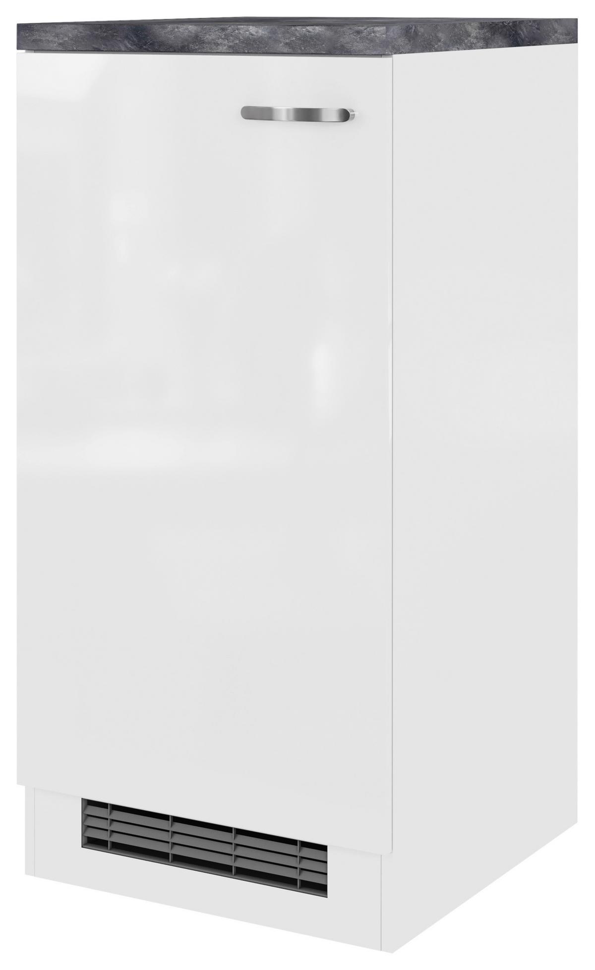 Geröteumbauschrank Alba Weiß - Schieferfarben/Edelstahlfarben, KONVENTIONELL, Holzwerkstoff/Metall (60/127/60cm) - FlexWell