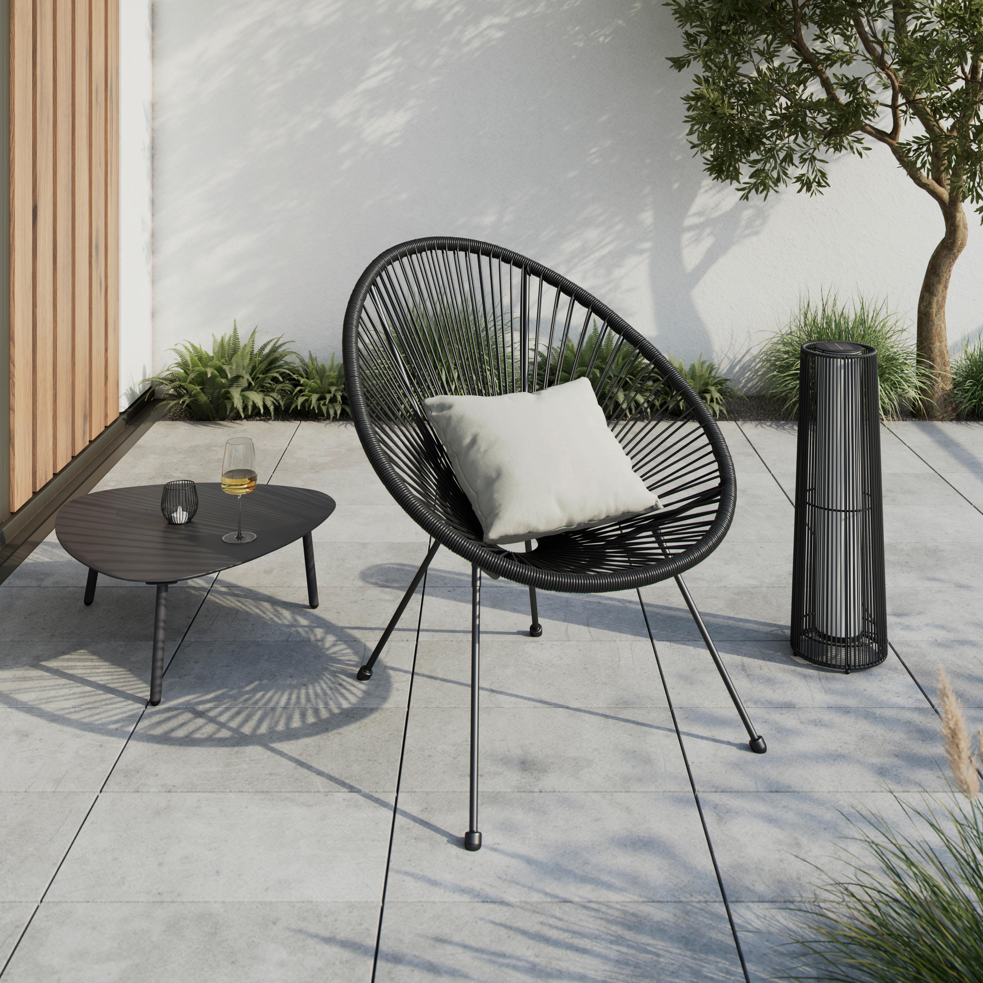 Garten-Relaxsessel Uno 1 Schwarz - Schwarz, Basics, Kunststoff/Metall (71/77/83,5cm)