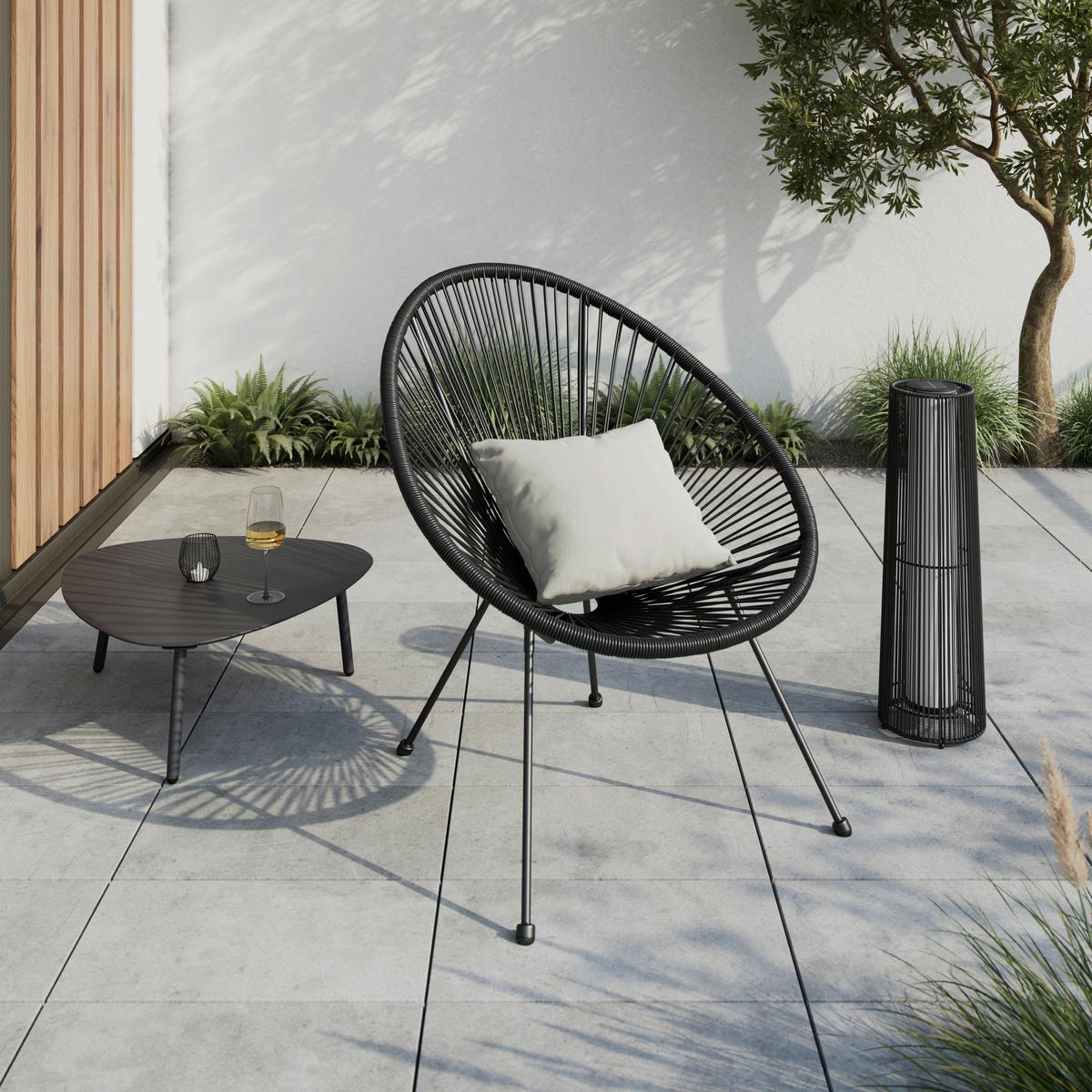 Garten-Relaxsessel Uno 1 Schwarz - Schwarz, Basics, Kunststoff/Metall (71/77/83,5cm)