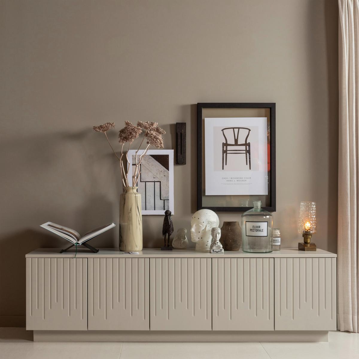 Lowboard Pencil Hellgrau - Hellgrau, Design, Holz (180/52/40cm) - Livetastic