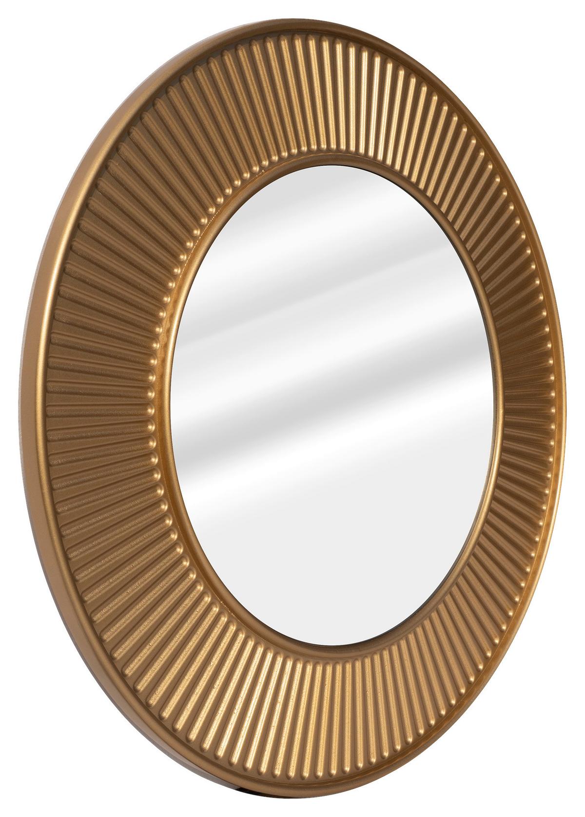 Zidno Ogledalo Venus - zlatne boje, Moderno, staklo/drvni materijal (80/80/2cm) - Modern Living