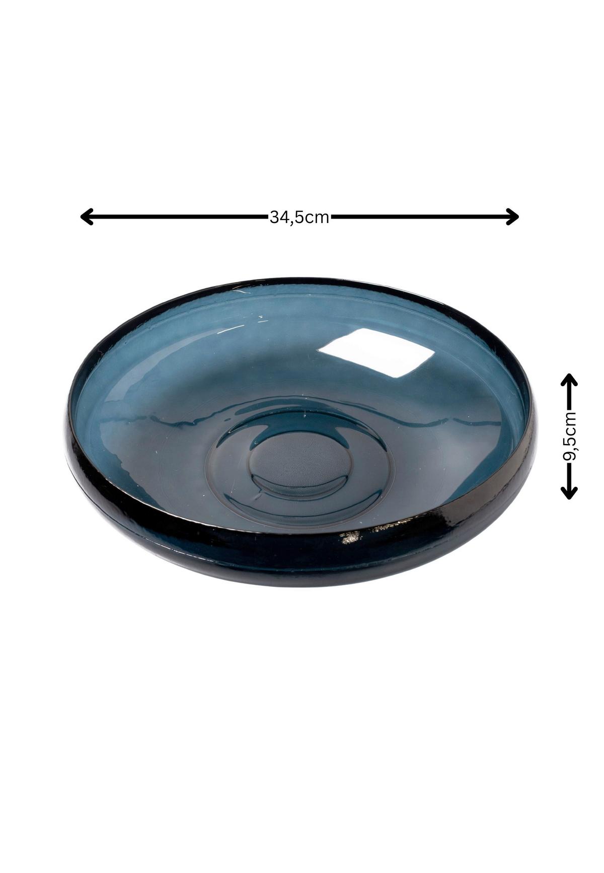 Dekoschale Nuru Bowl Dunkelblau - Dunkelblau, Basics, Glas (34,5/9,5cm) - FYNCH-HATTON
