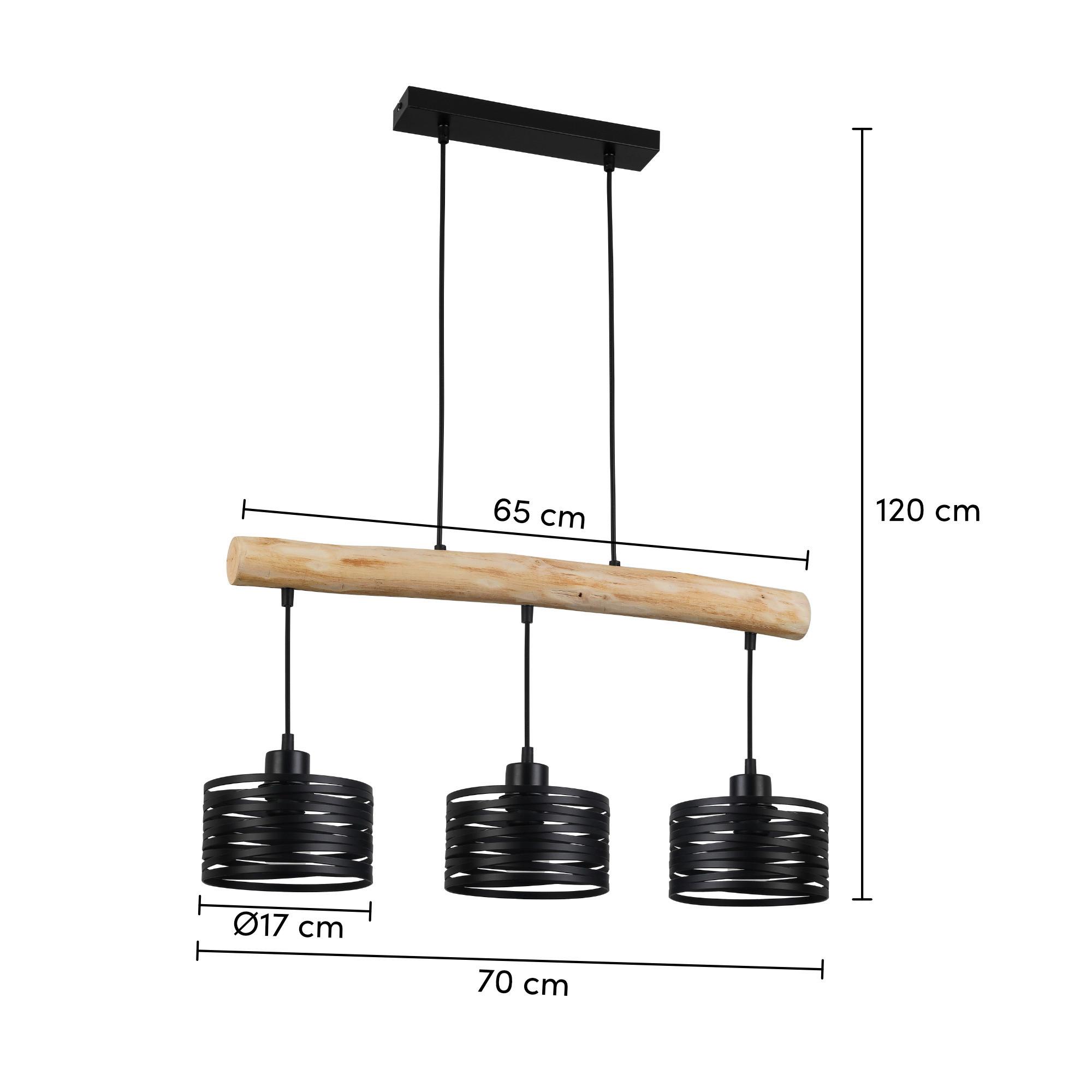 SUSPENSION GUISEPPE - LIFESTYLE, métal/bois (70/17/120cm) - Mömax