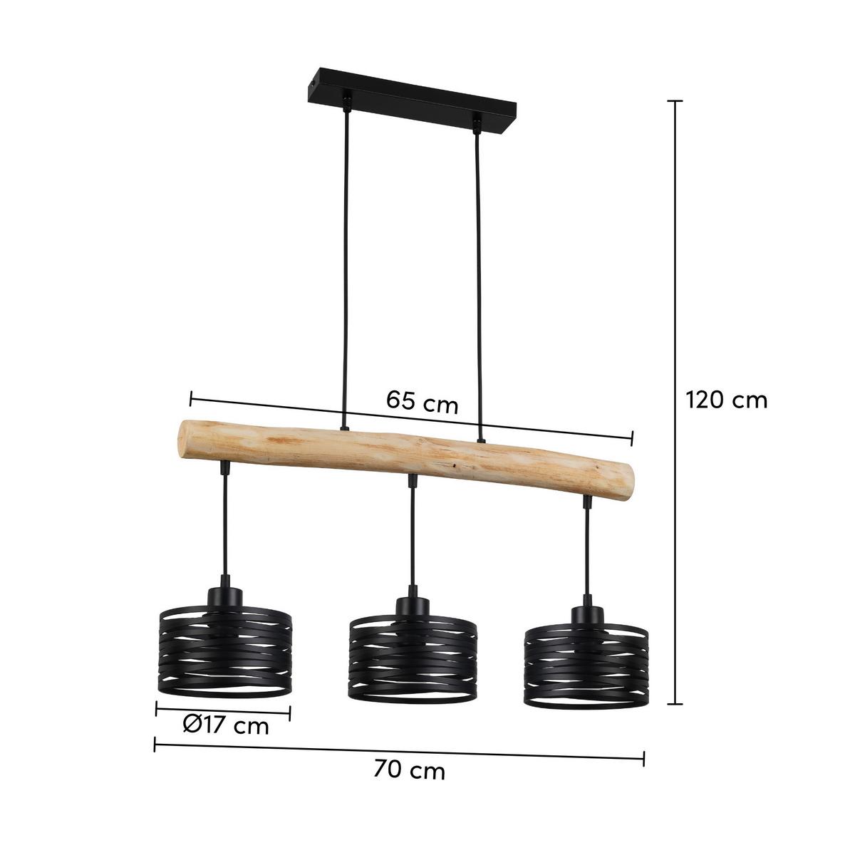 Lampă suspendată Guiseppe - Lifestyle, lemn/metal (70/17/120cm) - Mömax