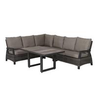 Loungegarnitur Corido Grau - Grau, Basics, Keramik/Kunststoff (302/88/219cm) - Siena Garden