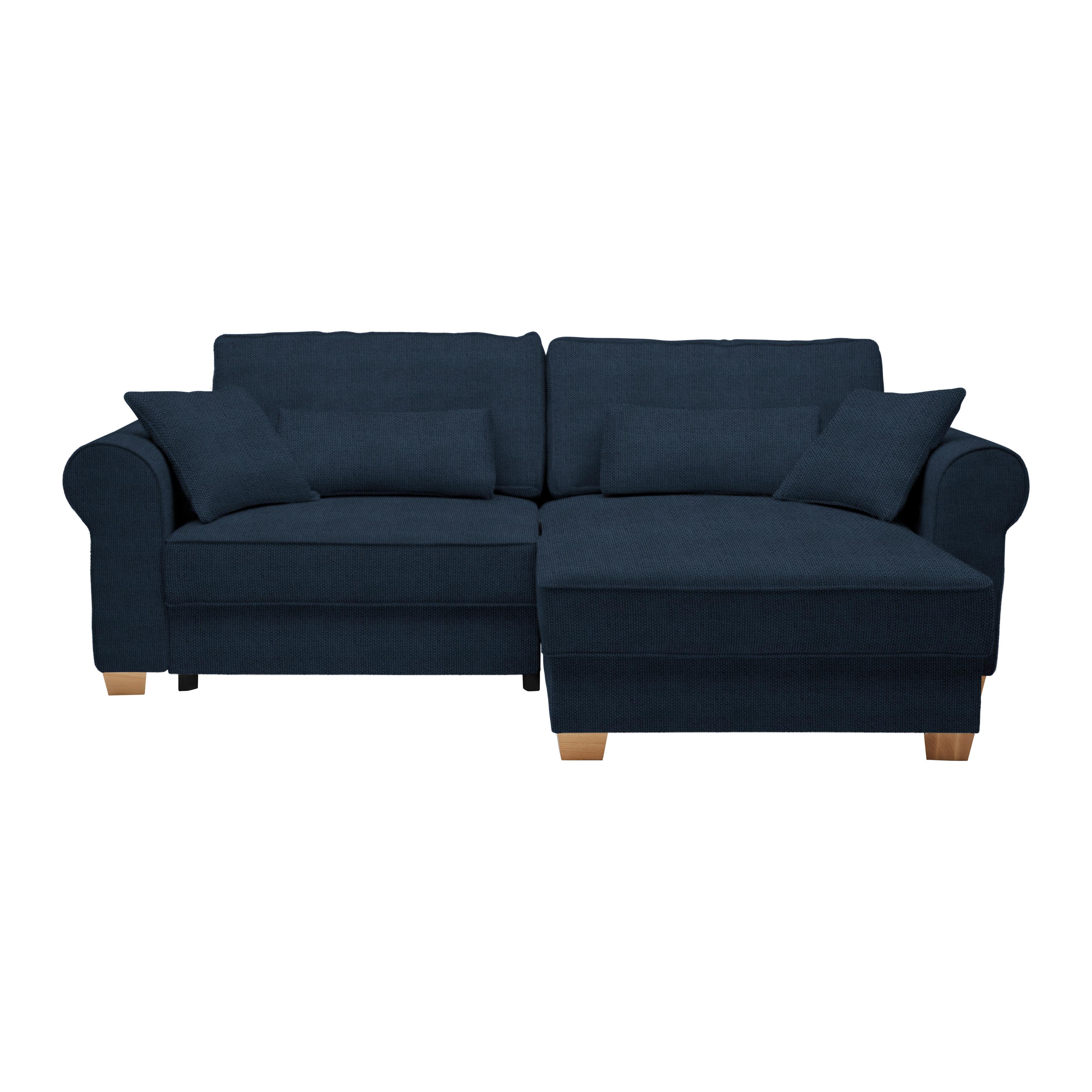 Wohnlandschaft Angelo Dunkelblau - Dunkelblau, MODERN, Holz/Holzwerkstoff (255/92/185cm) - Mömax