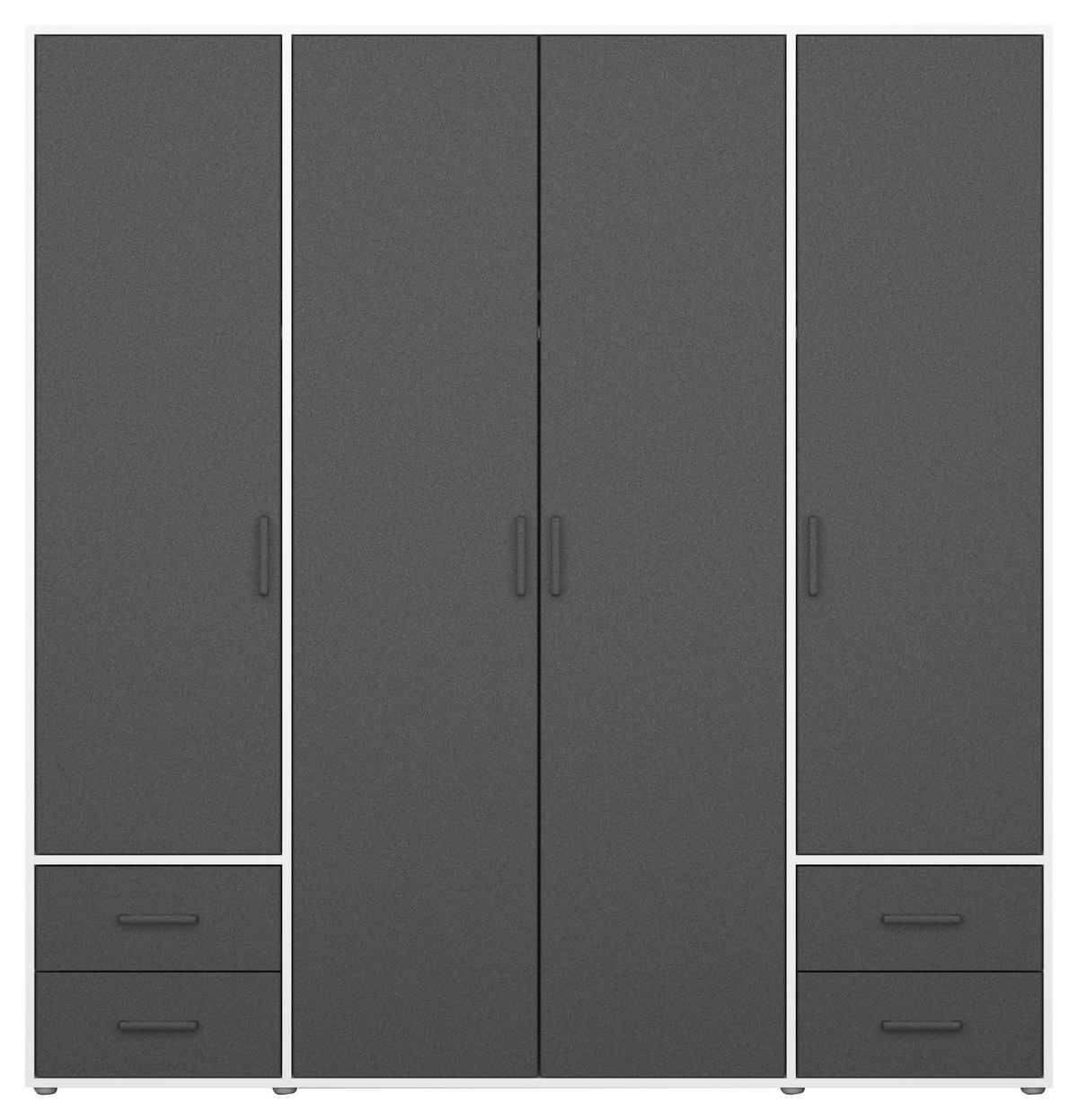 DULAP USI ROTATIVE VOYAGER - alb/gri, Modern, material pe bază de lemn (187/194/53cm) - Modern Living