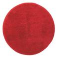 Badematte Rund ca. 50cm - Anthrazit/Rot, Textil (50cm) - MÖMAX modern living