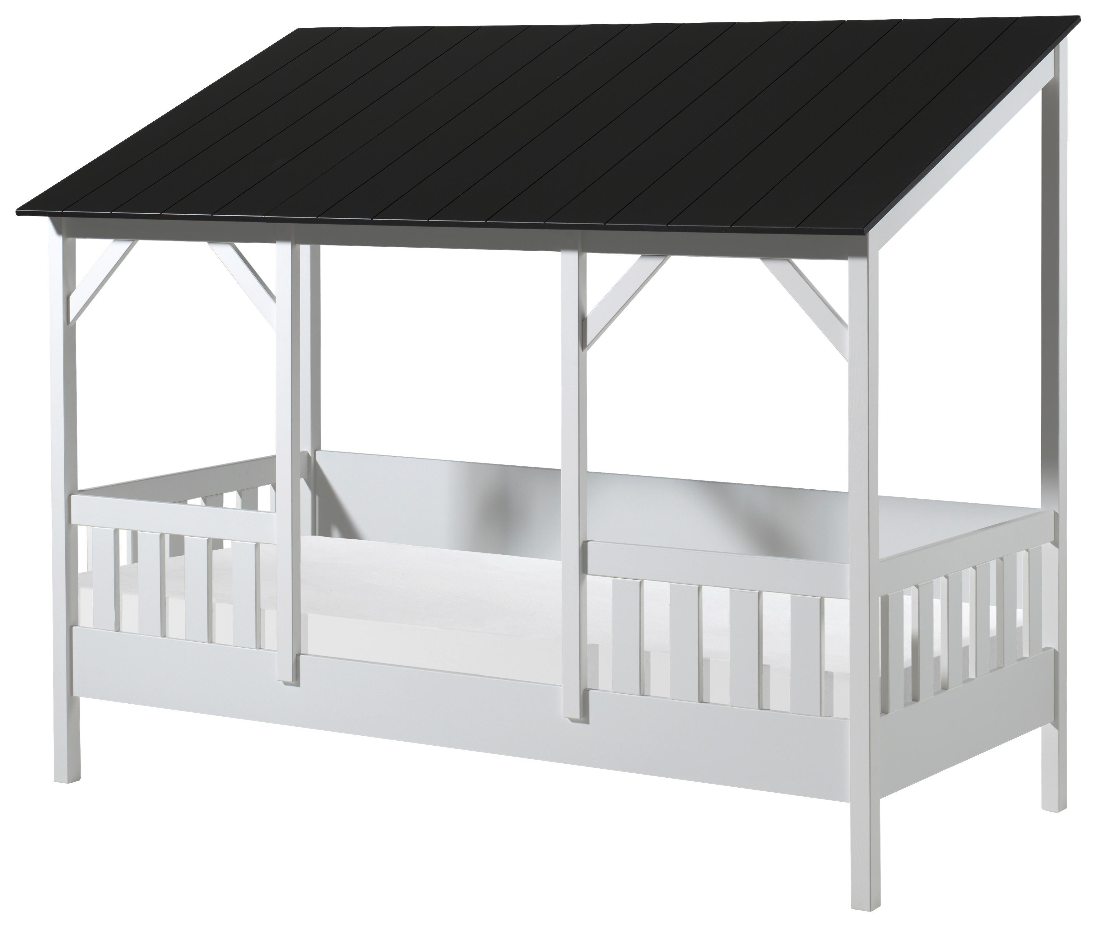 HAUSBETT Housebed 90x200 cm Weiß - Schwarz/Weiß, MODERN (90/200cm) - MID.YOU