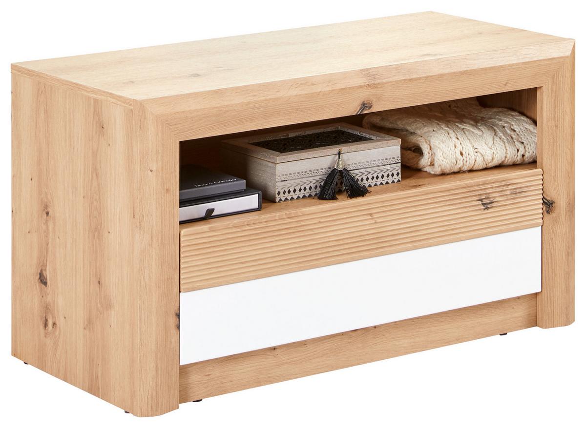 Garderobna Klop Kashmir New, Barva Hrasta - barve hrasta/bela, Moderno (84/47/41cm) - Zandiara