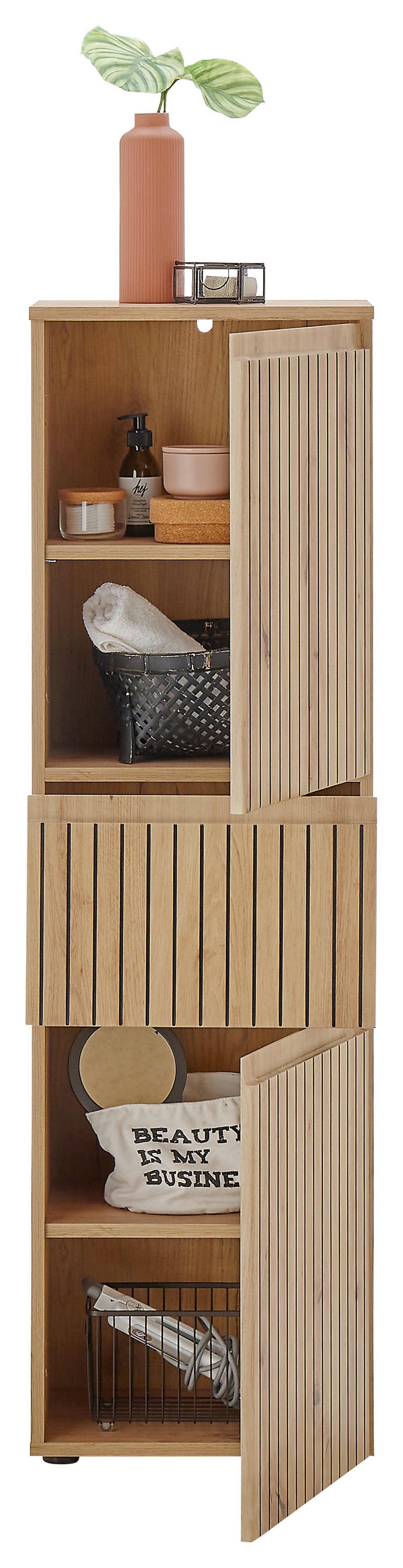 SZAFKA ŚREDNIA AUSTIN - czarny/dąb artisan, Modern, materiał drewnopochodny/tworzywo sztuczne (40/136/31cm) - MID.YOU