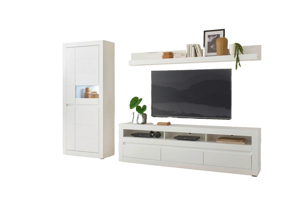 WOHNWAND CHESTER - Eichefarben/Silberfarben, Design, Holzwerkstoff/Kunststoff (312/198/42cm) - MID.YOU