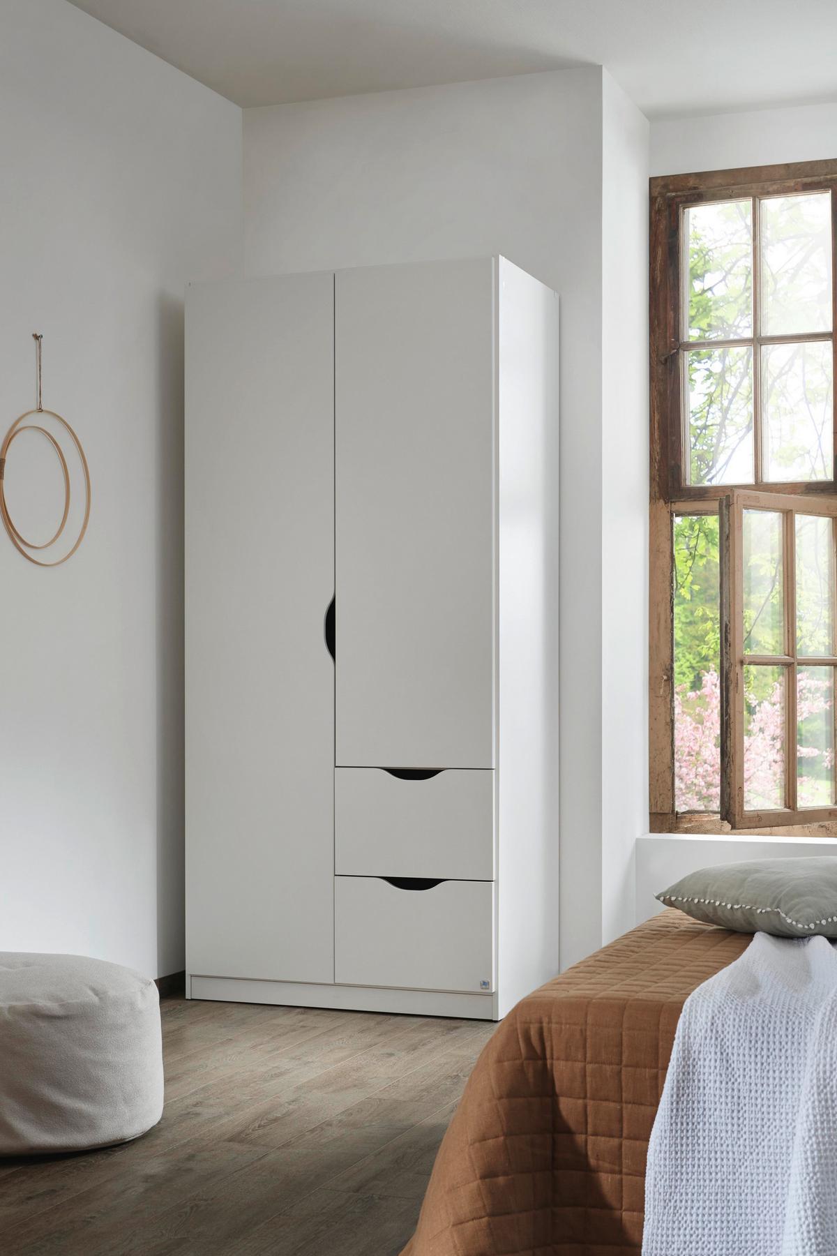 Omara Za Oblačila Arnstein, Bela - bela, Konvencionalno, leseni material (91/197/54cm) - home24