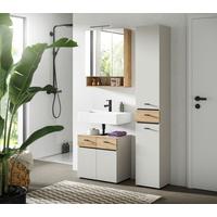 Badezimmer Aqua Eichefarben/Kaschmir - Kaschmir/Eichefarben, Trend, Glas/Holzwerkstoff (92cm) - MID.YOU