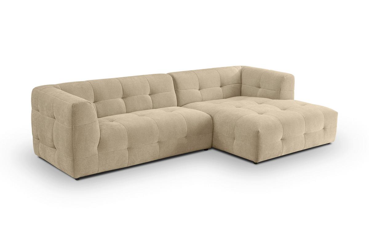 Ecksofa Tenso Beige - Beige/Schwarz, Basics, Holz/Kunststoff (292/161cm) - MID.YOU