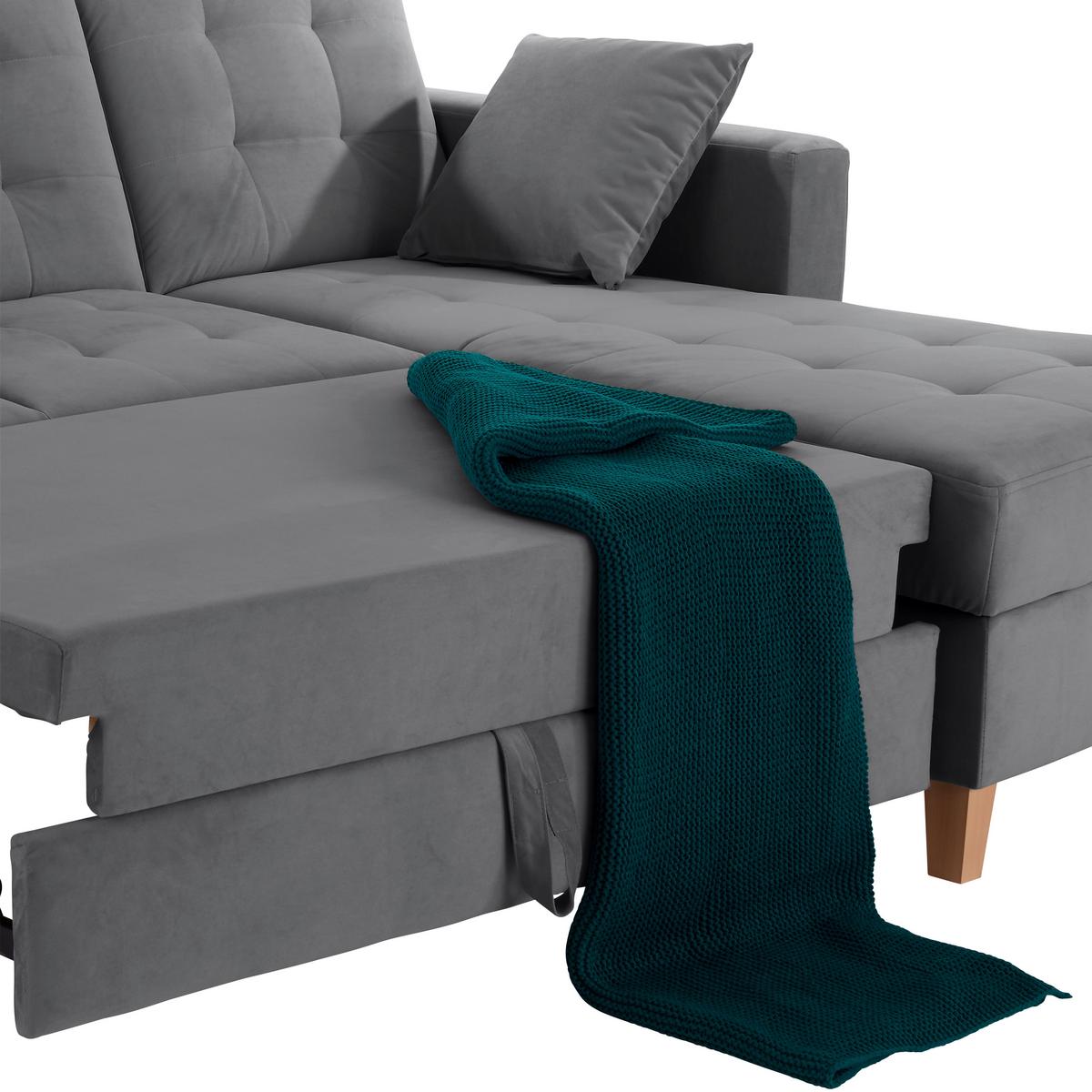 Colțar BERGEN - gri închis, Design, textil (231/160cm) - Luca Bessoni