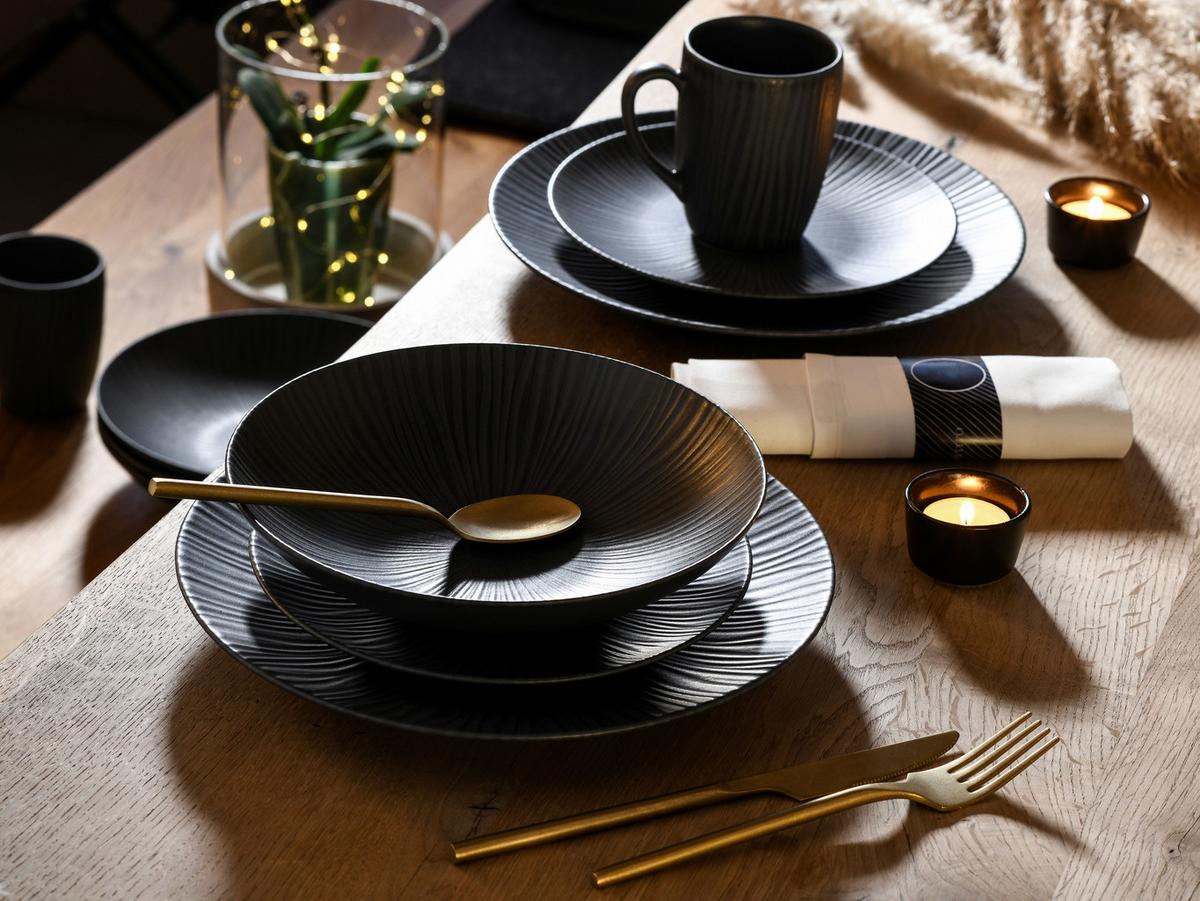 Kombinirani Servis Vesuvio Black, 24-Delni - antracit, keramika - Creatable