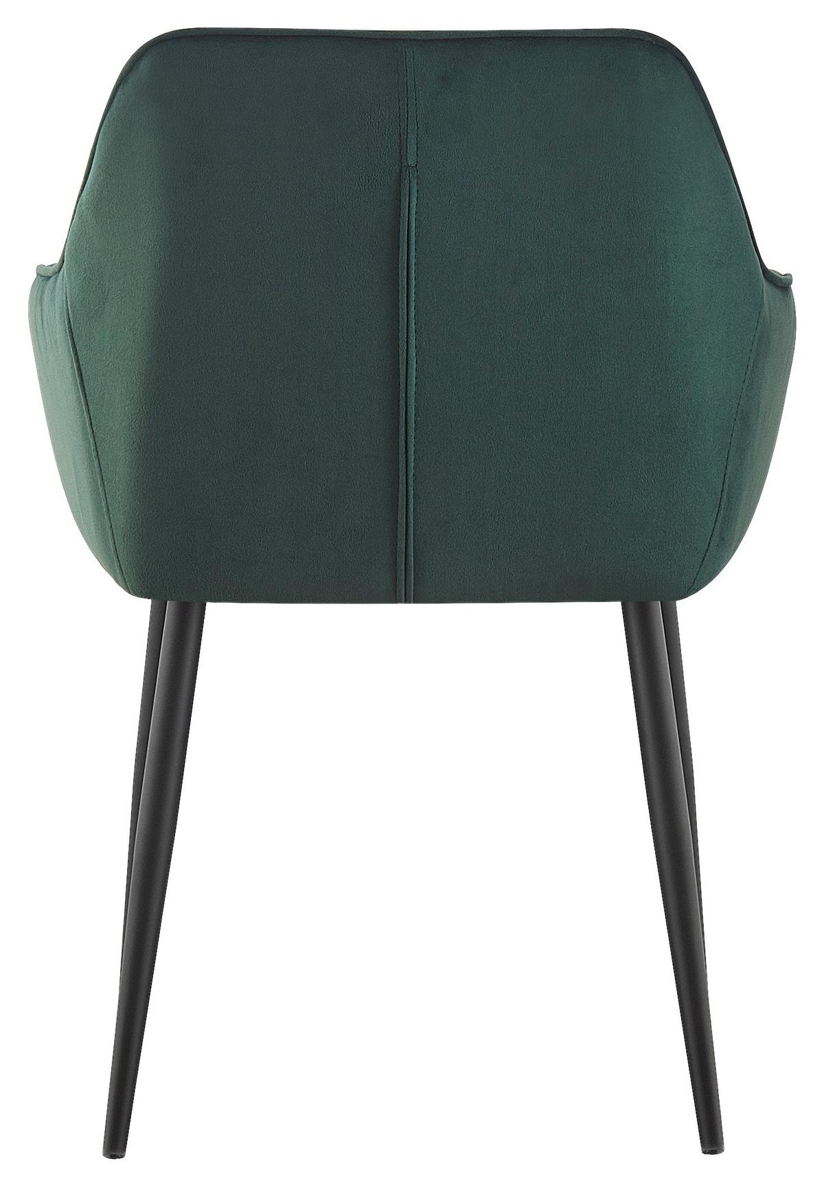 ZESTAW KRZESEŁ Z PODŁOKIETNIK. STU - zielony/czarny, Design, metal/tkanina (56/82,5/61,5cm) - Novel