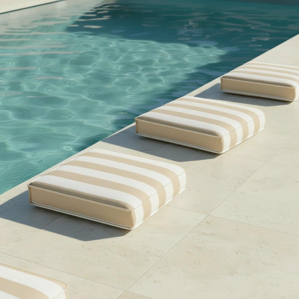 Outdoorsitzkissen Magda Creme/Weiß ca. 40x40 cm - Creme, MODERN, Textil (40/5/40cm) - Bessagi Garden