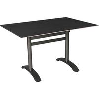 Vrtna Zložljiva Miza Acaplan - siva/antracit, Basics, kovina/leseni material (120/80/72cm) - Gardenson