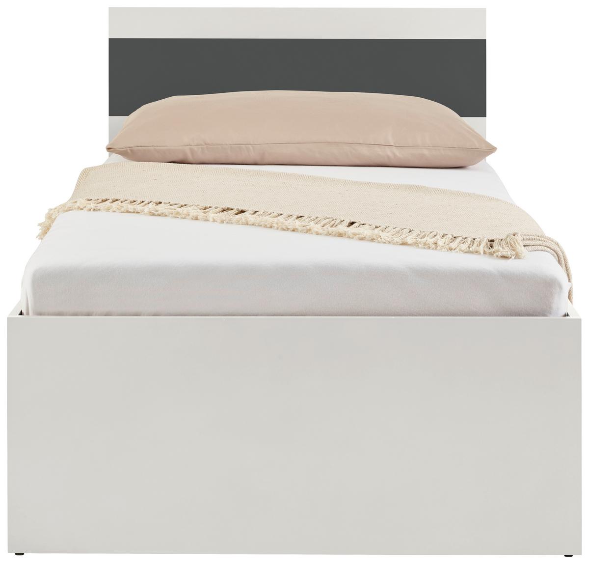 Postelja Basic Two, Kašmir, Antracit, 90x200 - kašmir/antracit, Konvencionalno, leseni material (90/200cm)