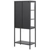 VITRINSKÅP CUBE -TOP- -BASED- - klar/svart, Modern, metall/glas (60/146/34cm) - Based