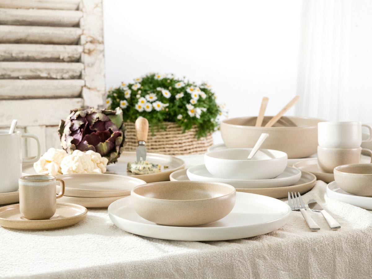 Kombinirani Servis Uno Toscana, 16-Delni - krem barve/bež, Basics, keramika - Creatable