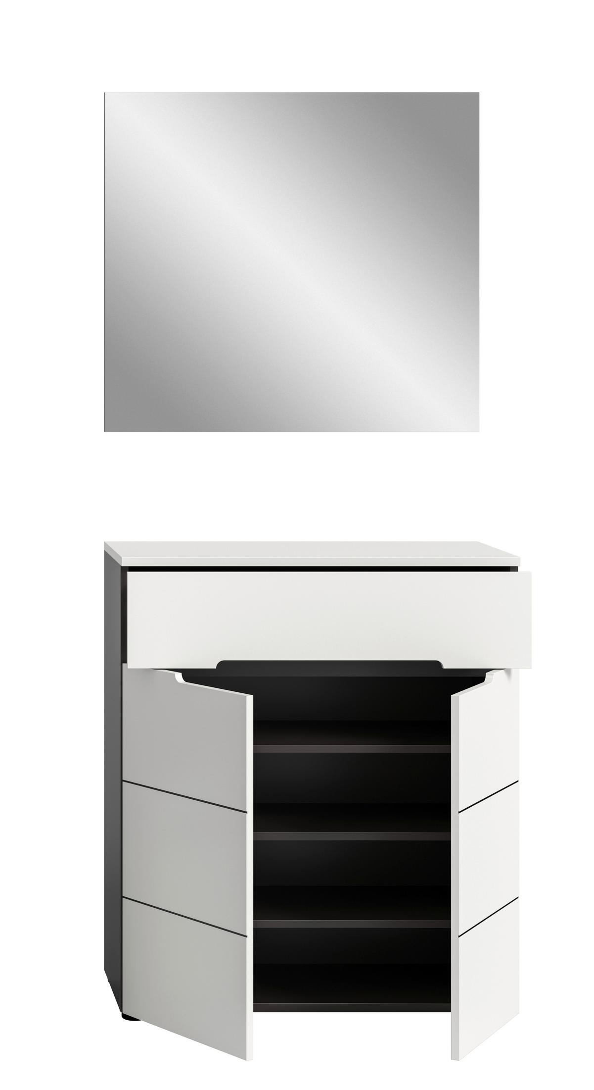 Predsoba Canu, Bela, Siva, 2-Delna - siva/bela, Design, leseni material (80/190/37cm) - Livetastic