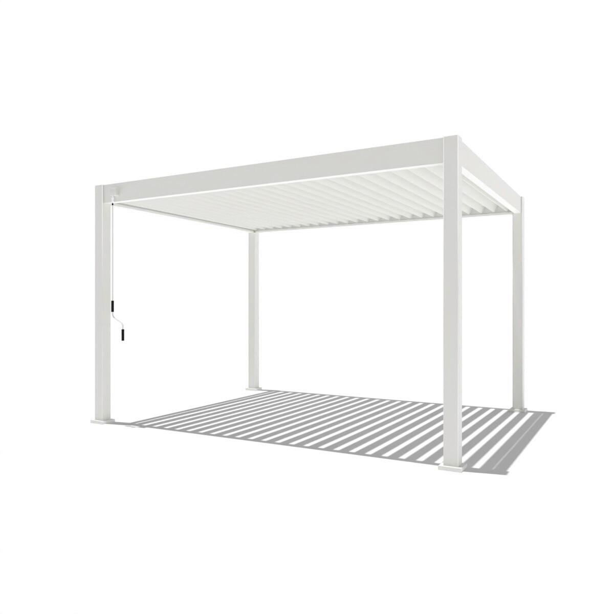 Pergola Superior, Bela, 3,6x4m - bela/visoki sijaj, Basics, kovina (360/255/400cm) - Gardenson