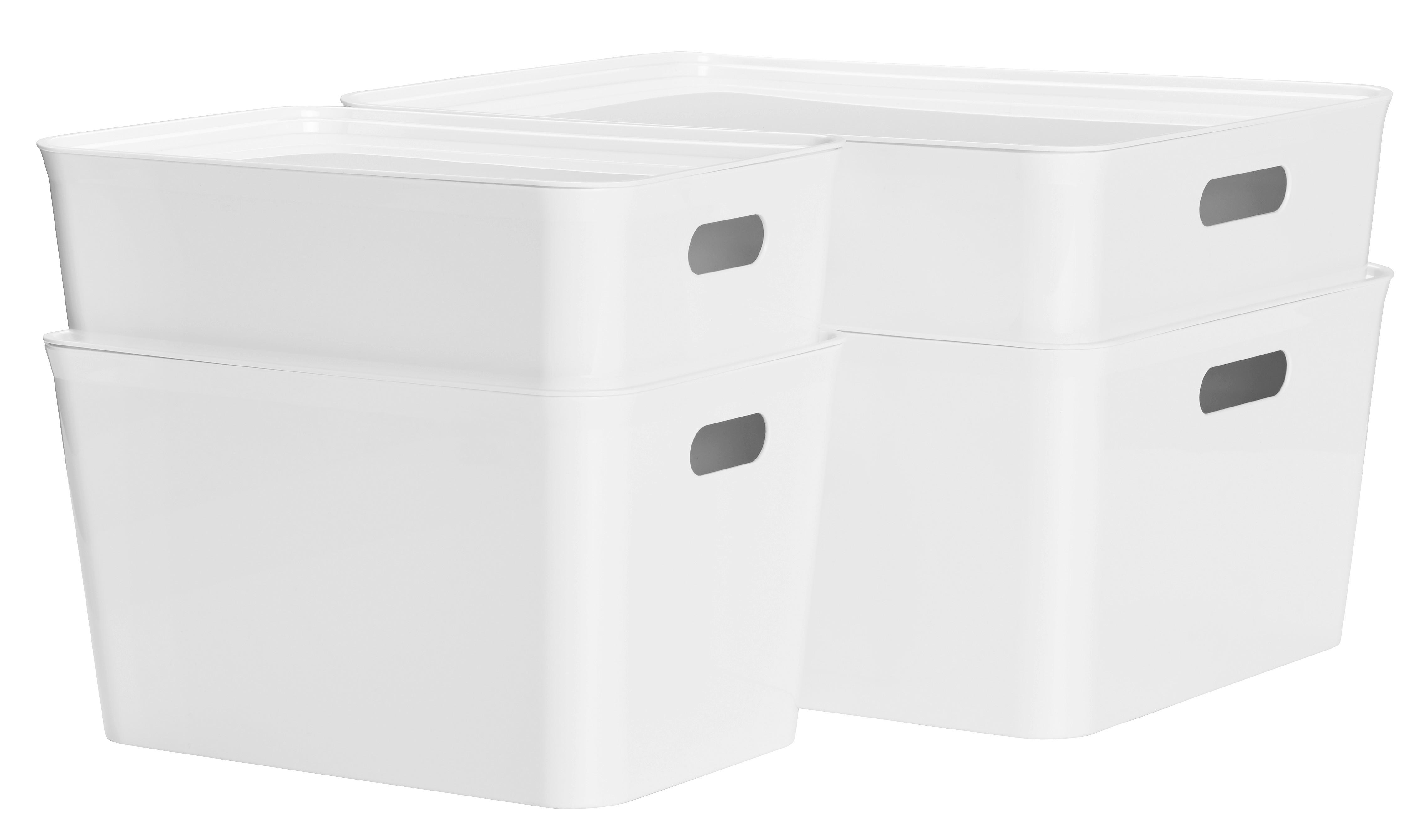 POJEMNIK/PRZECHOWYWANIE-ZESTAW 080835W - biały, Basics, tworzywo sztuczne - Homeware
