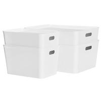 POJEMNIK/PRZECHOWYWANIE-ZESTAW 080835W - biały, Basics, tworzywo sztuczne - Homeware