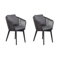 Gartensessel-Set Brescia 2er-Set Grau - Grau, Basics, Kunststoff/Textil (58/78/63cm) - Gardenson