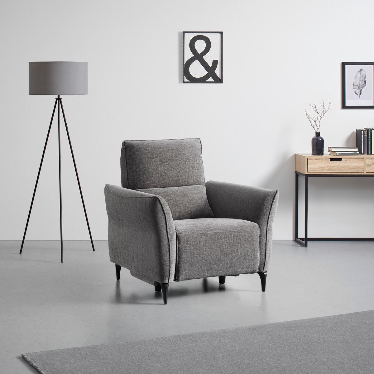 Relaxsessel Cape Town Dunkelgrau - Dunkelgrau/Schwarz, MODERN, Holz/Textil (95/99/92cm) - Mömax