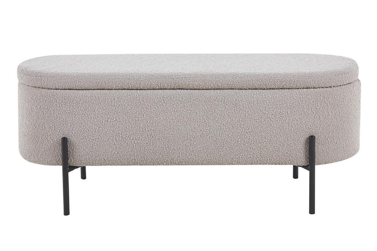 Klop Bouclé, Rjavosiva - rjavosiva/črna, Moderno, kovina/tekstil (110/44/40cm) - Livetastic