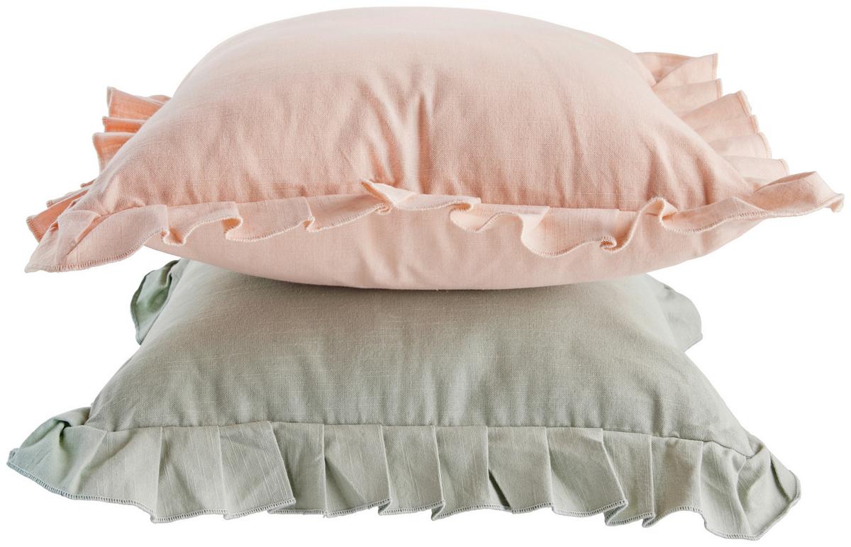 Zierkissen Rüschen in Grün ca. 45x45cm - Grün, Romantik / Landhaus (45/45cm) - Modern Living