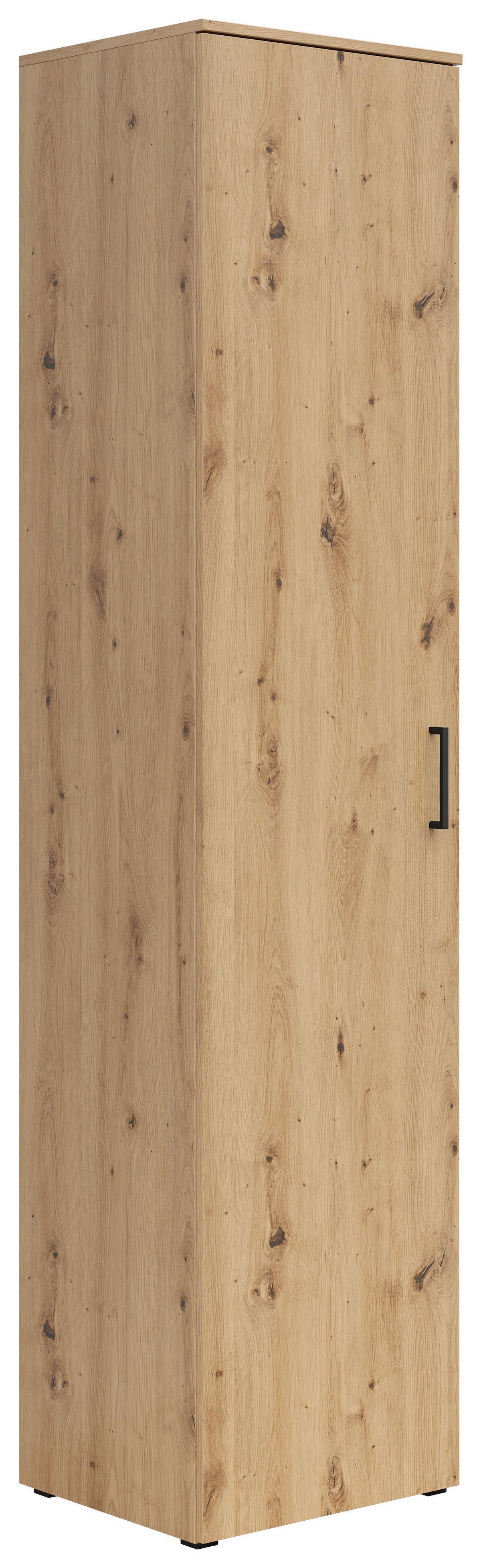 Schrank Multistauraum Eiche Artisan - Schwarz/Eiche Artisan, MODERN, Holzwerkstoff/Kunststoff (45/195/40cm) - Mömax