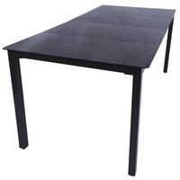 Vrtna Miza Rina, 190x80cm - črna, Basics, kovina/steklo (190/80/73cm) - Gardenson