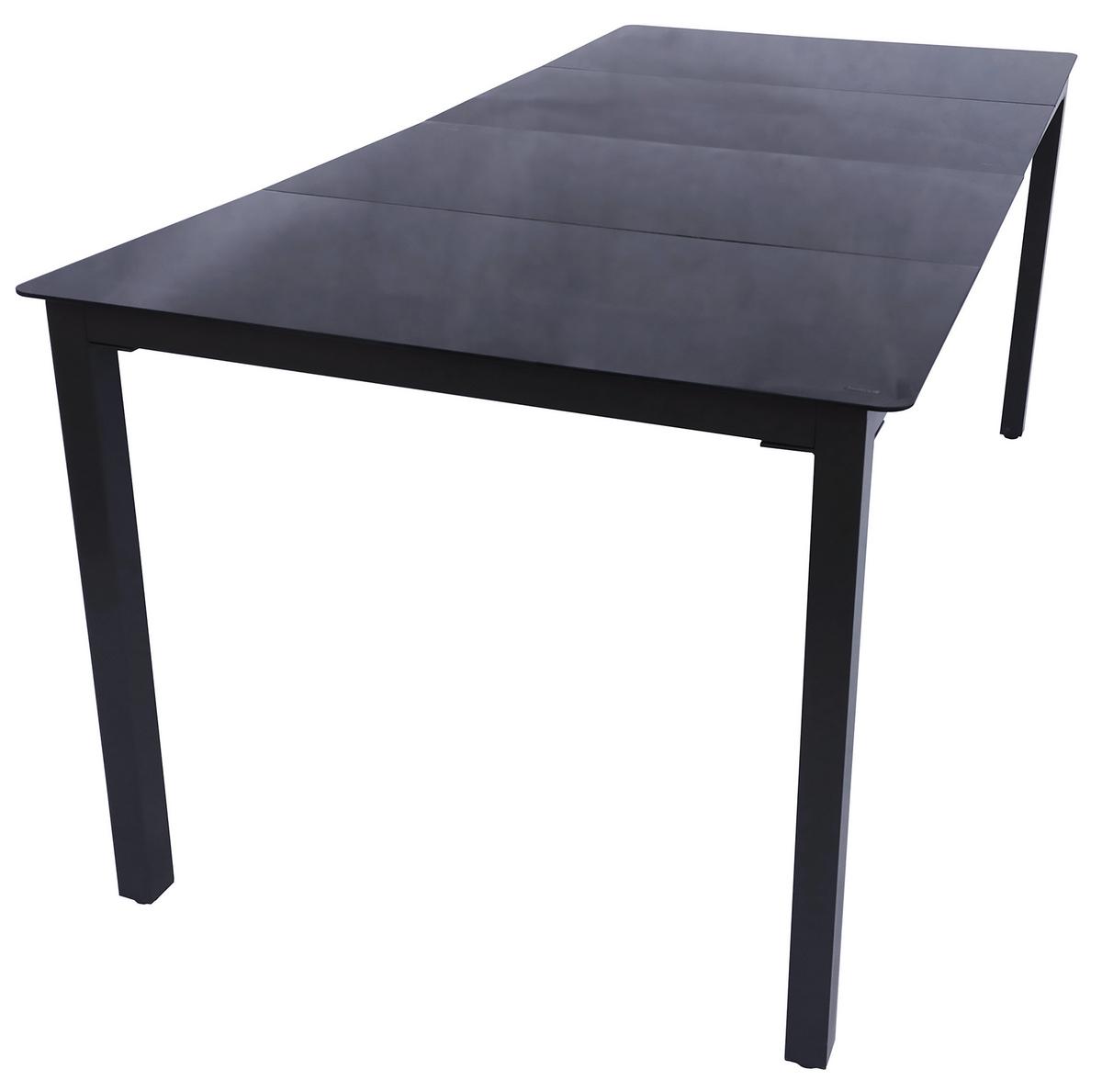 Vrtna Miza Rina, 190x80cm - črna, Basics, kovina/steklo (190/80/73cm) - Gardenson